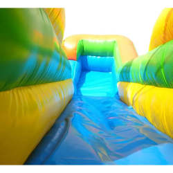 inflatable water slide bounce house double lane crossover tropical 1 Combo Doble Tropical whit Pools
